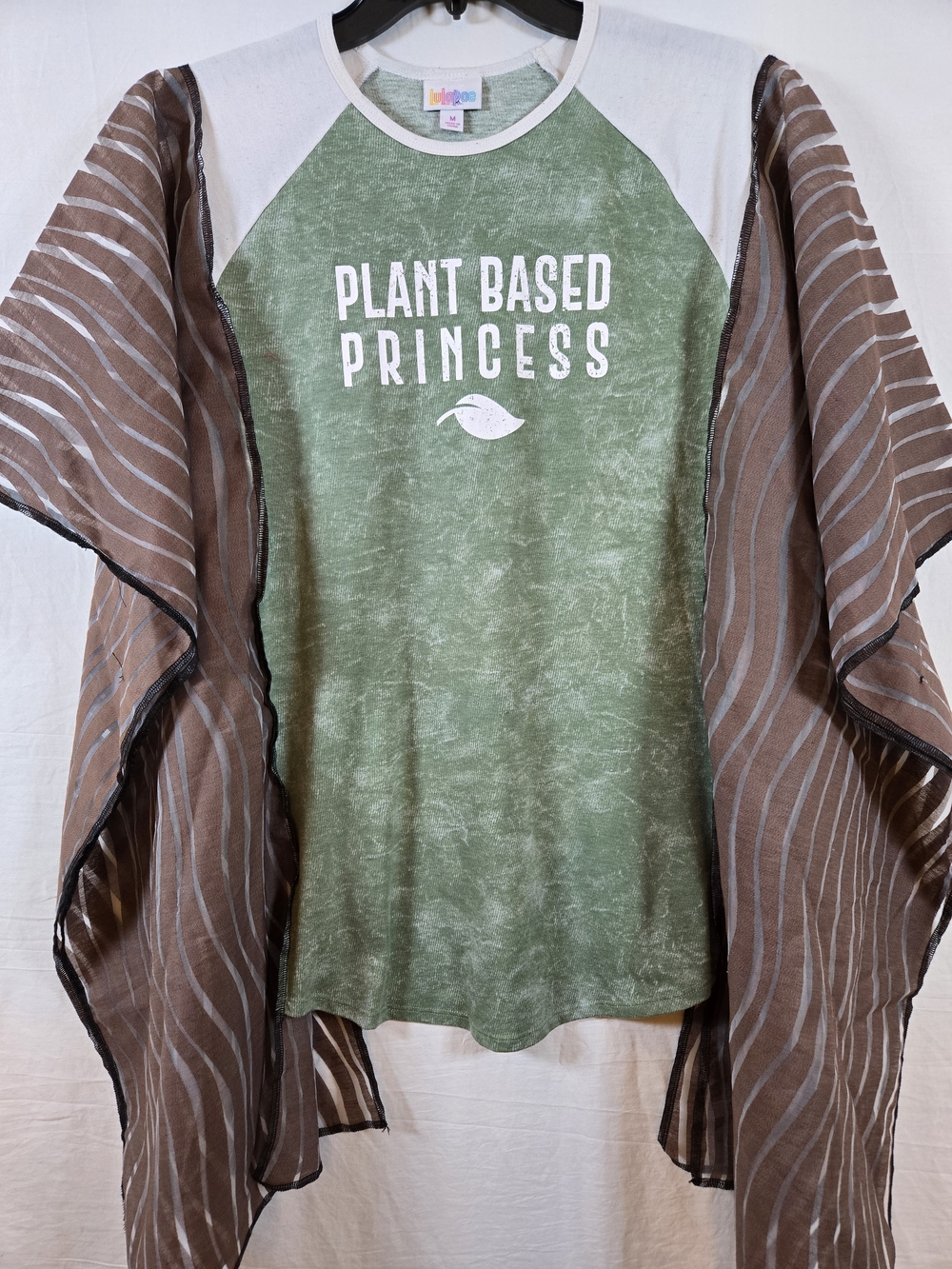 Plant Based Princess Green Raglan Women’s Kimono From Upcycled Baseball Tee